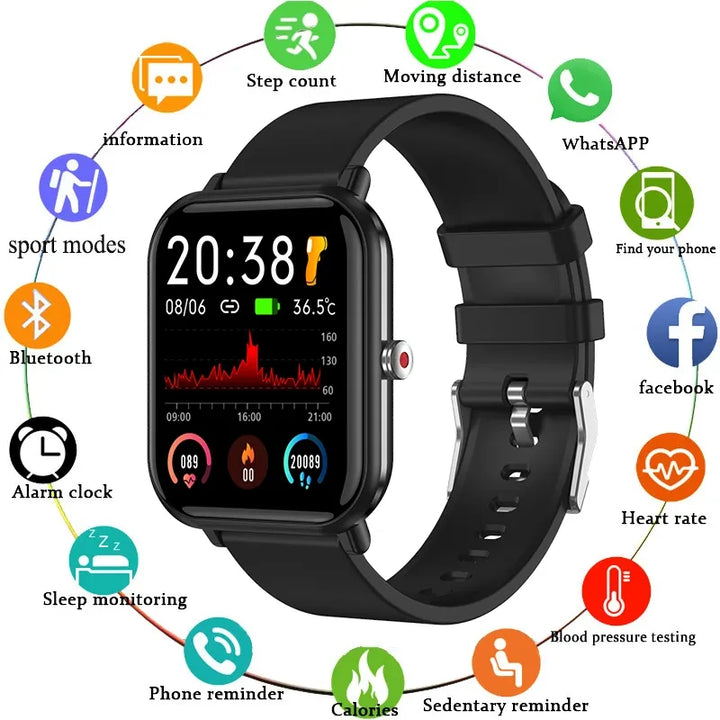 LIGE New Q9 Pro Smart Watch Body Temperature Monitor Music Control Sports Waterproof